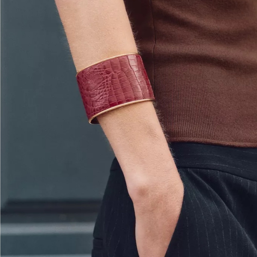 🔥🔥zara leather metal bracelet